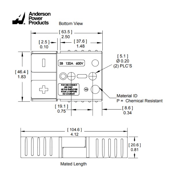 Plug Anderson SB120 Gray